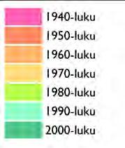 Hipposkylän alkuperäiseen asemakaavaan tehtiin 1960-luvulla pieniä muutoksia, joten oheisessa kartassa Hipposkylän alueen kaavan vahvistumisvuosikymmen on 1960-luku.