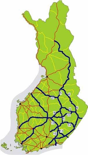 Liikennejärjestelmä Kansallisesti tarkasteltuna Itä-Suomesta on kohtuullisen hyvät yhteydet Etelä-, Länsi- ja Pohjois-Suomeen sekä Venäjälle.