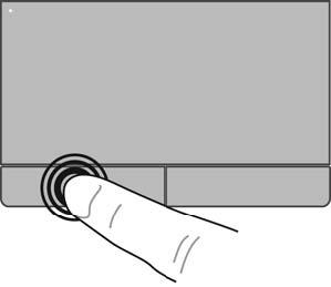 Valitseminen TouchPadin vasen ja oikea painike toimivat kuten ulkoisen hiiren vastaavat painikkeet. TouchPadin eleiden käyttäminen TouchPad tukee useita eleitä.