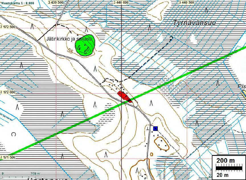 7 Tutkijat: Löydöt: Sijainti: Huomiot: Jussila & Rostedt 2009 inventointi KM 38035, kvartsi-iskoksia, Jussila & al 2009, diar. 16.11.