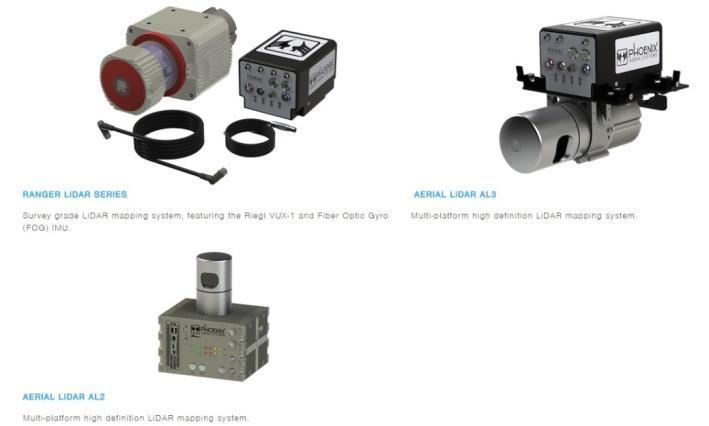 Kevyitä laserskannereita löytyy markkinoilta tällä hetkellä muutamia malleja (kuva 8) ja Riegl kehittää jo seuraavia versioita omasta VUX-1 laserskanneristaan. Kuva 8.