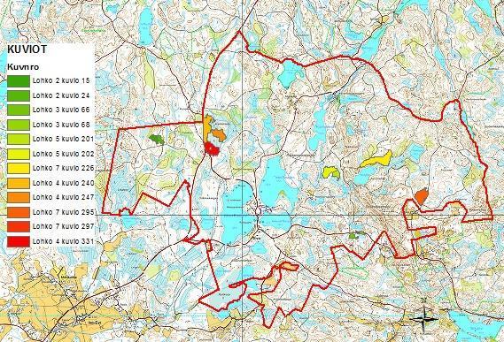 Kuva 15. Taimikkokuvioista valikoituneet taimikot, ArcGIS 10.2 kuvakaappaus. 6.