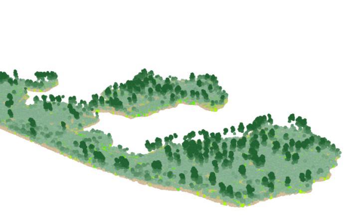6.2 Laserkeilausaineiston mallinnus Evon opetusmetsän metsäsuunnitelman tiedot on siirretty Tforestmetsänsuunnitteluohjelmasta ArcGIS 10.2-paikkatietosovellukseen.