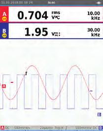 kaksikanavainen digitaalinen oskilloskooppi ja yleismittari oskilloskoopin kaistanleveys joko 40 MHz tai 20 MHz kaksi 5 000 lukeman True-RMS-digitaaliyleismittaria kaksikanavainen aaltomuodon ja