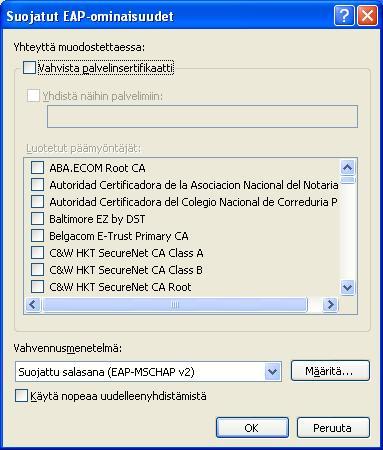 9(10) Vaihe 8: Ota ruksi pois Validate server certificate tai Vahvista palvelinsertifikaatti kohdasta.