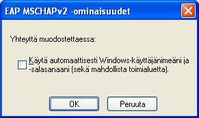 Tämän jälkeen paina Configure / Määritä Vaihe 9: Ota ruksi pois kohdasta Automatically use my Windows logon name and password