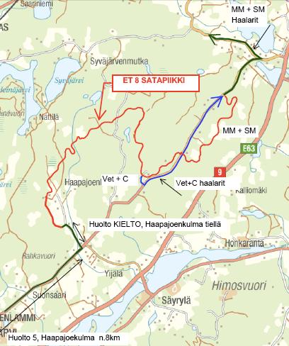 MK 8 MOISKALANTIELLÄ, HAAPAJOENKULMAN RISTEYKSEN LÄHEISYYDESSÄ, PITKÄLLÄ SUORALLA, TIEN IDÄN PUOLEISELLA LAIDALLA. ÄLÄ TUKI RISTEYSTÄ.