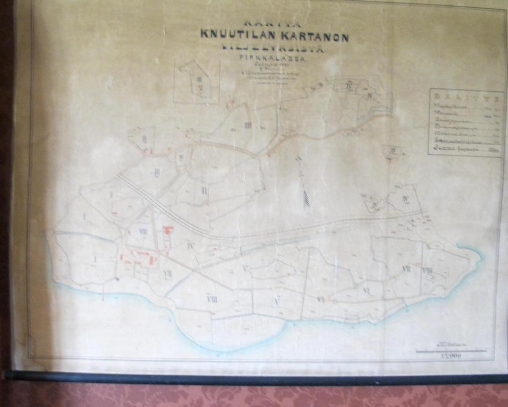 18 Kuva 5. Kartta Knuutilan kartanon viljelyksistä Pirkkalassa. Tehnyt Poutiainen v. 1921. Viljelyssuunnitelman tehnyt maisteri R.V. Nieminen.