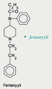 neuroleptisessa analgesiassa ja anestesiassa n kroonisen kivun hoitoon fentanyyliä laastarimuodossa (vaikutuksen alkuun 12 t, kesto ad 72 t), jolloin sivuvaikutukset (sedaatio, ummetus) saattavat