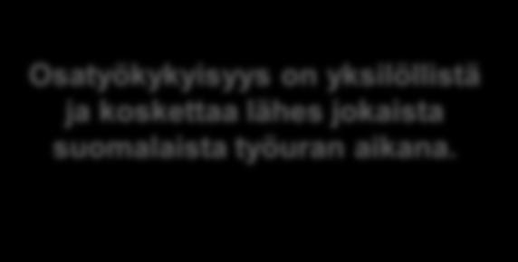 Osatyökykyisyys on yksilöllistä ja koskettaa lähes jokaista suomalaista työuran aikana.