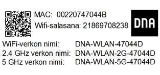 Langattoman WLAN-verkon asennus Inteno DG200AC -modeemissa DNA:n laajakaistamodeemit ovat langattoman verkon osalta salattuja.