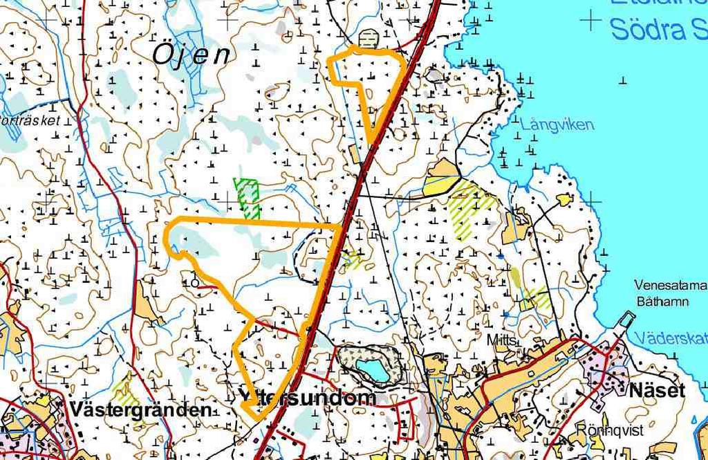 Öjenin Natura-alueen laajennukset Pinta-ala: 49,3 ha (eteläinen osa-alue) + 9,7 ha (pohjoinen osa-alue) Omistaja: Vaasan kaupunki Kaavat: Vaasan yleiskaavassa 2030 eteläinen osa-alue on