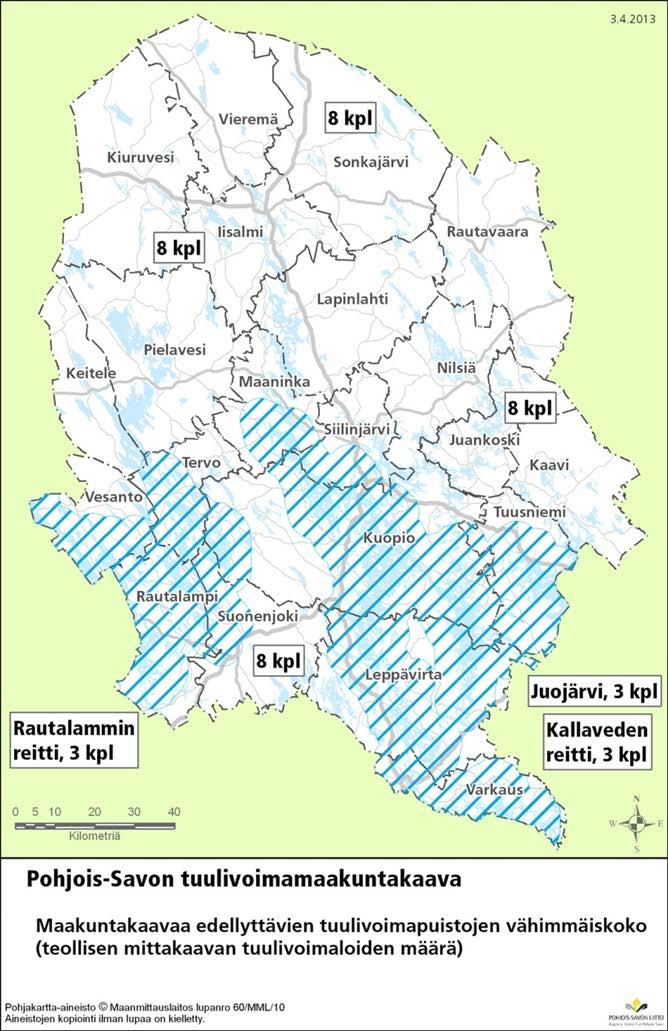 38 Pohjois-Savon tuulivoimamaakuntakaavan vahvistuttua seudullisen kokoluokan tuulivoimapuistoja voi sijoittaa vain maakuntakaavassa osoitetuille alueille.