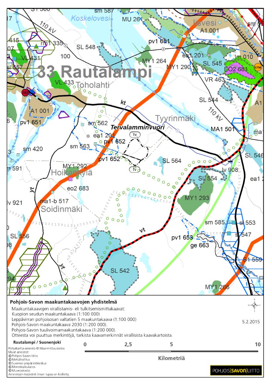 87 Tervalamminvuoren alueen lähelle ei ole suunnitteilla muita tuulivoimahankkeita, ja lähin maakuntakaavassa osoitettu, potentiaalinen Saaristenmäen alue sijoittuu n. 30 km etäisyydelle.