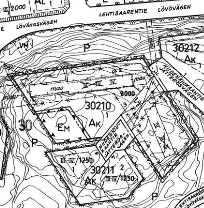 4 (26) Tonttien kaavatilanteet ja muut tonttien arvoon vaikuttavat ominaisuustekijät Tontti 30210/1 Tontti 30218/2 Tontti 30212/1 Tontti 30214/6 Tontin 30210/1 alueella on voimassa 5.6.1968 vahvistettu asemakaava (091-5929), jossa tontti on merkitty asuntokerrostalojen korttelialueeksi (AK).