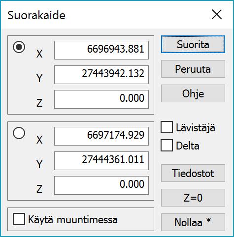 toimintojen kanssa voidaan käyttää Alt-näppäintä lähettämään viivan pisteet erikseen. Esimerkiksi lisättäessä pisteitä Viivan editoinnilla voidaan erikseen lähetetyt pisteet kumota erikseen.