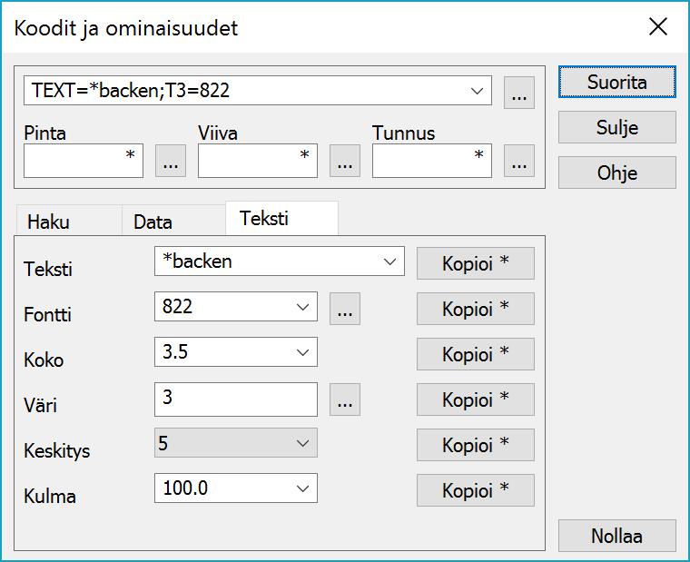 5.3 Tekstihaku Kolmannella välilehdellä voidaan muodostaa hakuja, jotka kohdistuvat teksteihin.