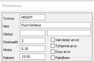 7.1 Ominaisuuksien määritys Koodilistan koodeille voidaan määrittää ominaisuuksia, joita käytetään ominaisuuksien lisäämiseen ja editointiin. Ominaisuuksia voidaan käyttää myös kuvaustekniikkaan.