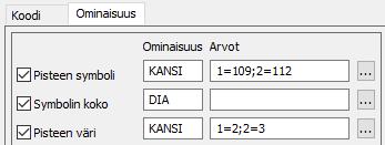 - Symbolin väri määrätään myös kannen tyypin mukaan Tyyppi=1 eli umpikansi piirretään värillä 2.