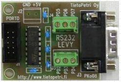 13 Kuva 6. RS-232 -liitäntälevy. (RS-232 -liitäntälevy, 1.4.2013) Kuva 7. RS-232 -liitäntälevyn kytkentäkaavio. (RS-232 -liitäntälevyn kytkentäkaavio, 1.4.2013) 2.