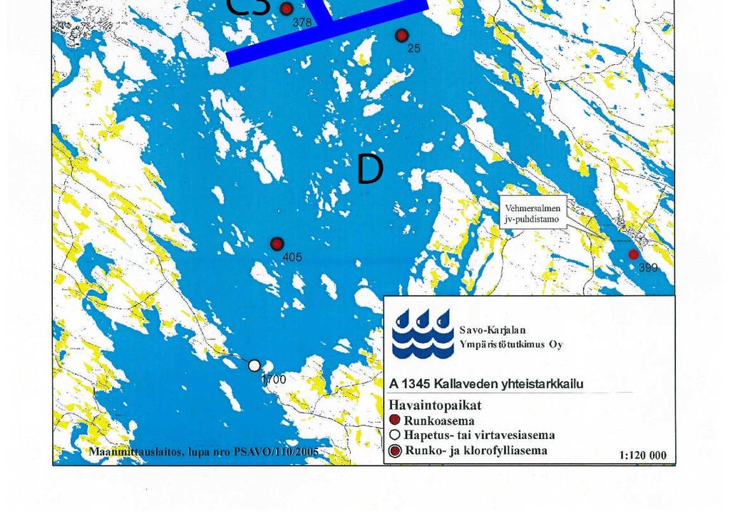 Kallaveden jako eri osa-alueisiin 5.2.