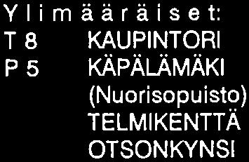 KQUPINTORI P s KAPALÄMÄKı (Nuorisopuisto) V 4t1 TELMIKENTTÄ P Et: OTSONKYNSI Tapiolan v:n 1966