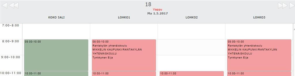 Muutama tila on jaettu osiin, joten ruksaa