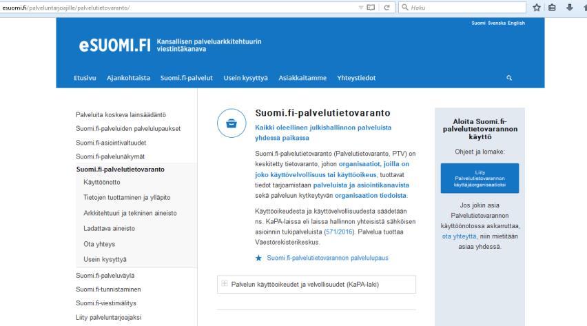 ptvtuki@vrk.fi Uutiskirje PTVkoulutukset, klinikat ja työpajat Esuomi.fi https://esuomi.