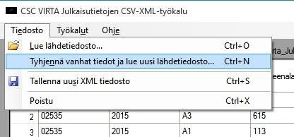Jos validoinnin tuloksena syntyy paljon virheitä, korjaa virheet ensin itse lähdeainestoon ja lataa uusi csv-tiedosto uudestaan