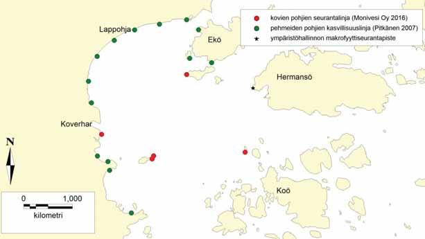 4 Vesikasvillisuus ja vedenalaiset luontotyypit (Ruuskanen 2016) Hankealueen vesikasvillisuudesta ja vedenalaisista luontotyypeistä on laadittu erillinen raportti, jossa kasvillisuutta on käsitelty