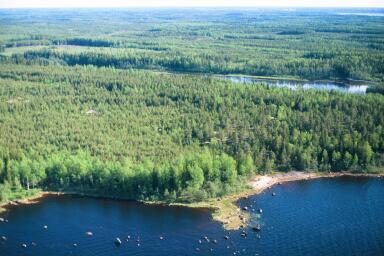 Pitkiä kapeita luode-kaakko suuntaisia niemiä, lahtia, saaria ja luotoja.