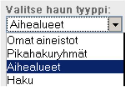 3 MONIHAKU Monihaun avulla voit tehdä tiedonhakuja useista aineistoista samanaikaisesti (enintään 15 aineistoa valittuna). Huomaa, että joitakin tietokantoja et voi hakea Nellin hakulomakkeella.