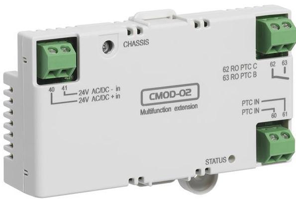 CMOD-02/CPTC-02 moduuli, lämpötilan mittaus PTC termistorilla CMOD-02 ja CPTC-02 moduulit ovat toimintaperiaatteiltaan ja kytkennöiltään samanlaiset.