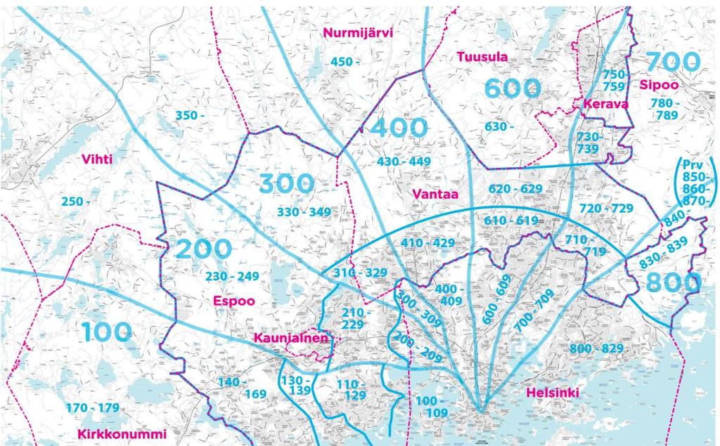 Koko Espoossa ja Kauniaisissa bussilinjojen numerouudistus 15.8.