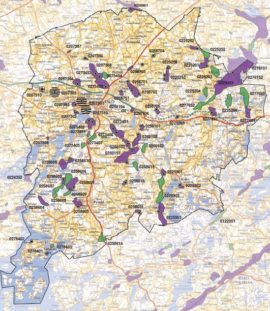 Pohjavesialueet Salossa on 68 luokiteltua pohjavesialuetta Pohjavesialue = Geologisin perustein rajattavissa oleva alue,