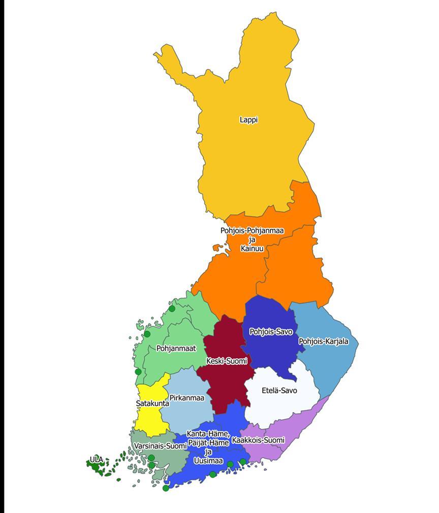 Työpajojen alueelliset ALUverkostot 13 työpajojen alueellista