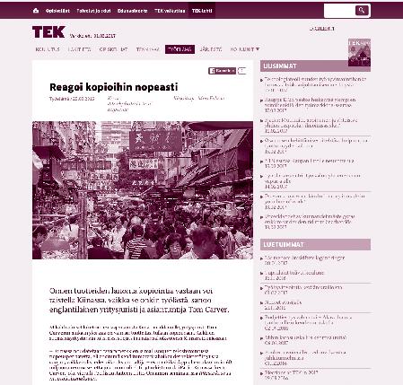 11 TOIMINTAKERTOMUS 2016 Blogit ja vieraskynät Julkinen taide kiinnostaa muotoilijoita On tärkeää, että soveltavan taiteen tekijöille löytyy työmahdollisuuksia, ja että ihmiset saavat kokea elämyksiä