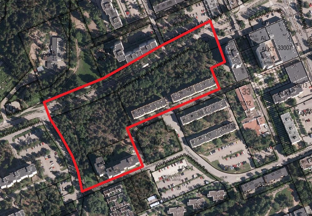 Asuinkerrostalojen korttelialueiden 33008 ja 33019 rakennusoikeutta lisätään ja osa Kartanonkallio-nimisestä puistoalueesta muutetaan asuinkerrostalojen