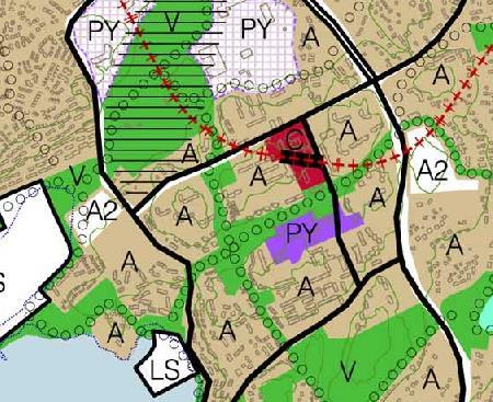 Kaavamuutosalueen rajaus tarkentuu suunnittelun edetessä. Espoon eteläosien yleiskaavassa (lainvoimainen 17.10.