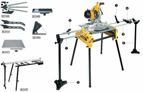 KIINTEÄT KONEET 250 mm kääntöpöytäsaha DW743N Päivitetty versio kääntösahojen klassikosta TGS:stä Nopea ja helppo muuntaa ilman työkaluja halkaisusahasta katkaisu- ja jiirisahaksi.