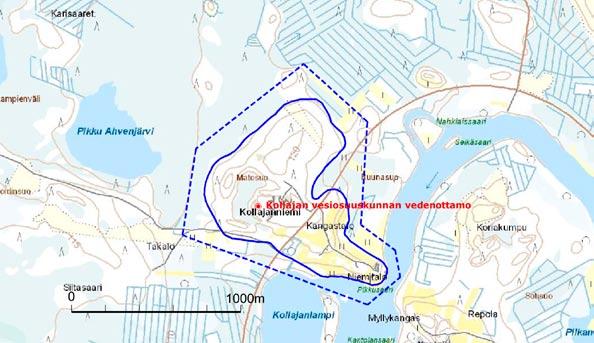 Kuva 7 16. Kollajankangas pohjavesialue. 7.2.9 Mäntyharju Nykytilanne Mäntyharjun 1. luokan pohjavesialue on erillinen suoperäiseen metsämaahan rajoittuva harjuselänne.
