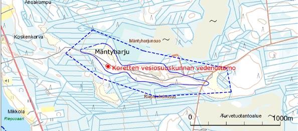 Kuva 7 17. Mäntyharju pohjavesialue. tihkupinnoilta, joten pohjaveden purkautumistaso voi pysyä entiselläänkin, vaikka vesipinta Iijoessa hiukan laskee alivirtaama-aikana.