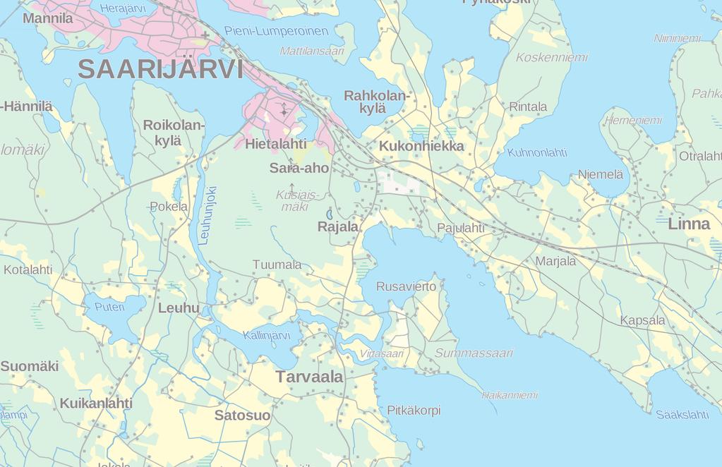 FCG SUUNNITTELU JA TEKNIIKKA OY Selostus, valmisteluvaihe 4 (23) 1.2 Kaava-alueen sijainti Suunnittelualue sijaitsee Summasen rannalla noin 6 kilometrin etäisyydellä Saarijärven keskustasta.