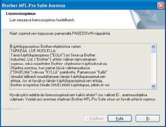 Windows USB 6 PaperPort SE:n asennus alkaa automaattisesti, ja sen jälkeen asennetaan MFL-Pro Suite.