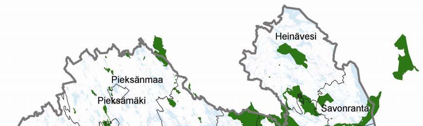 2. Etelä-Savon Natura 2000 alueet Etelä-Savossa on tällä hetkellä kaikkiaan 111 valtioneuvoston hyväksymää Natura 2000 aluetta (kuva 1).