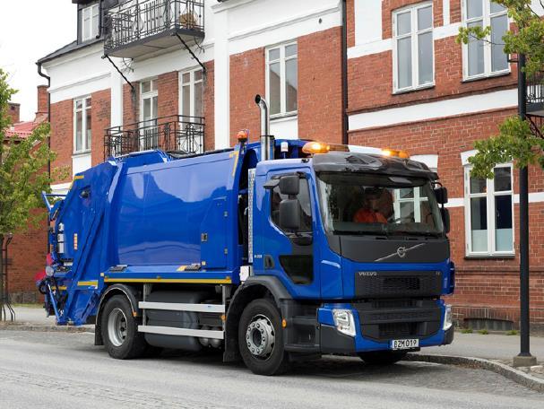 VOLVO KAASUAUTOVALIKOIMAA Volvo FE CNG pelkästään kaasukäyttöön suunnitellulla moottorilla Tekniset tiedot: 9 litran moottori, täyttää EURO