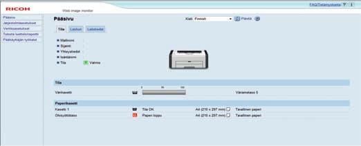 Web Image Monitor 1. Napsauta näytön oikeasta yläkulmasta.