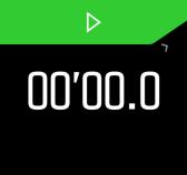 Voit jatkaa ajanottoa napauttamalla käynnistyskuvaketta tai painamalla yläpainiketta uudelleen. Voit nollata sekuntikellon napauttamalla nollauskuvaketta tai painamalla alapainiketta.