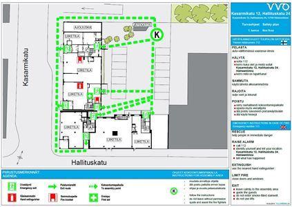 Sivu 16 / 38 3. Rakennuksen turvallisuusjärjestelyt 3.1. Turvallisuuskartat Turvallisuuskartat ovat opastepiirustuksia, joihin on merkitty hätätilanneohjeiden lisäksi turvallisuuteen liittyviä tietoja.