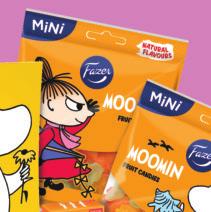 box contains a wide variety of Fazer s Moomin sweets with a cute